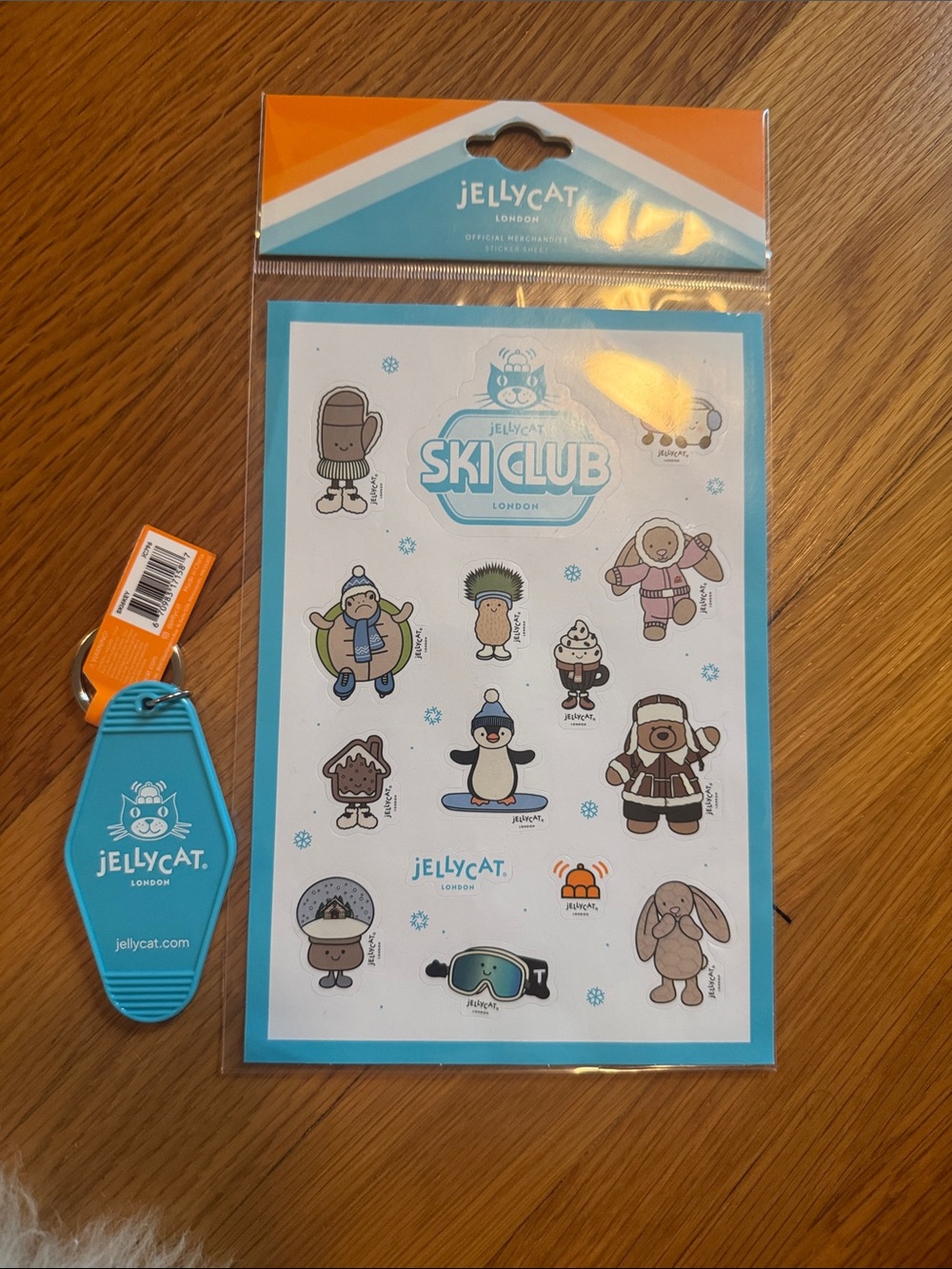 RARE LIMITED EDITION Jellycat London Ski Stickers and Keychain - LA 2025